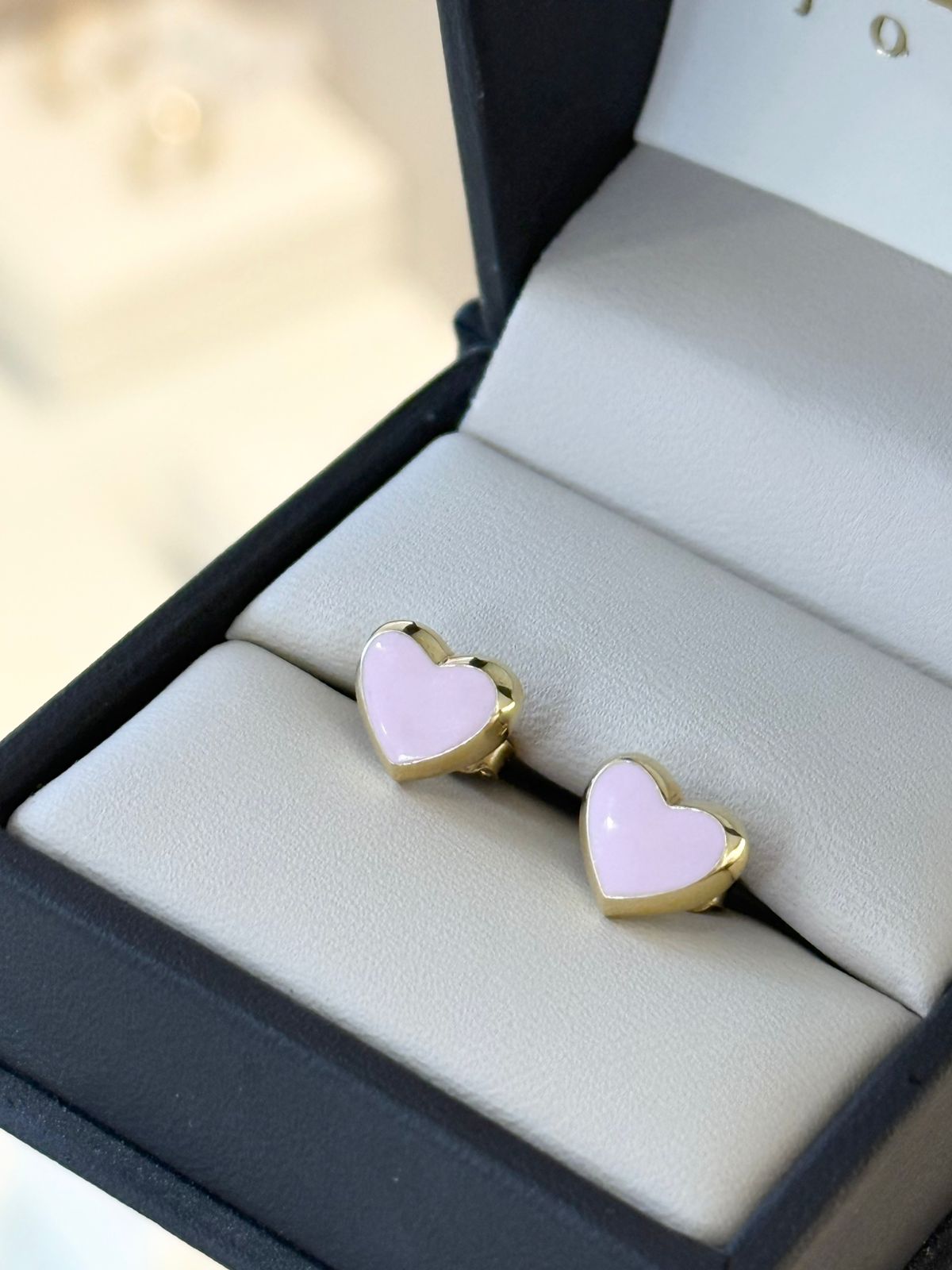 ARETES CORAZON F/ROSA 2G 18K LK03